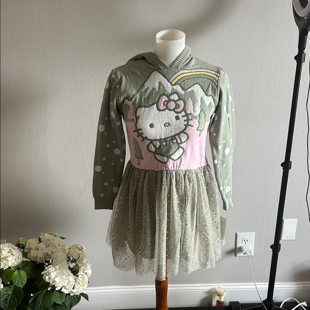 Hello Kitty Green and Pink Casual Dress